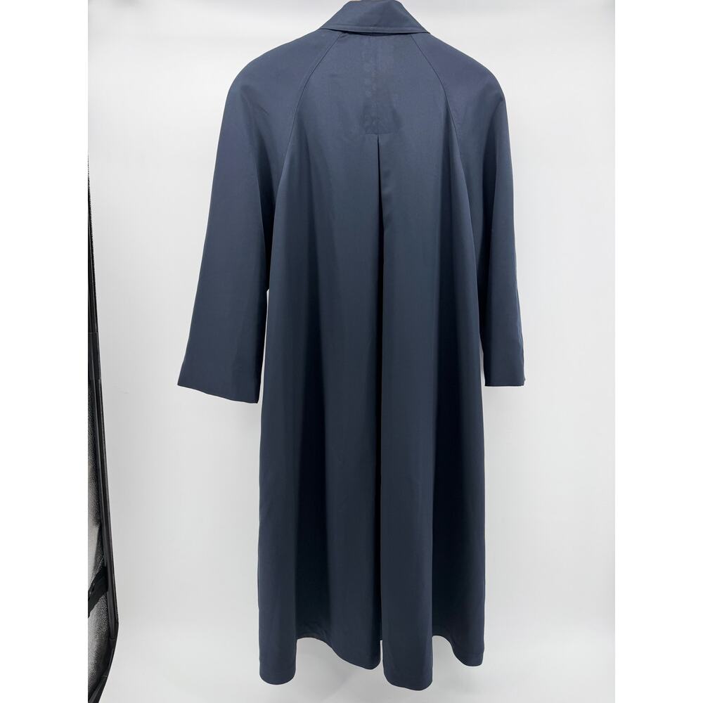Bernardo Vintage 90s Slate Blue Trench Coat 8P Academia Corporate Minimalist - Picture 3 of 7